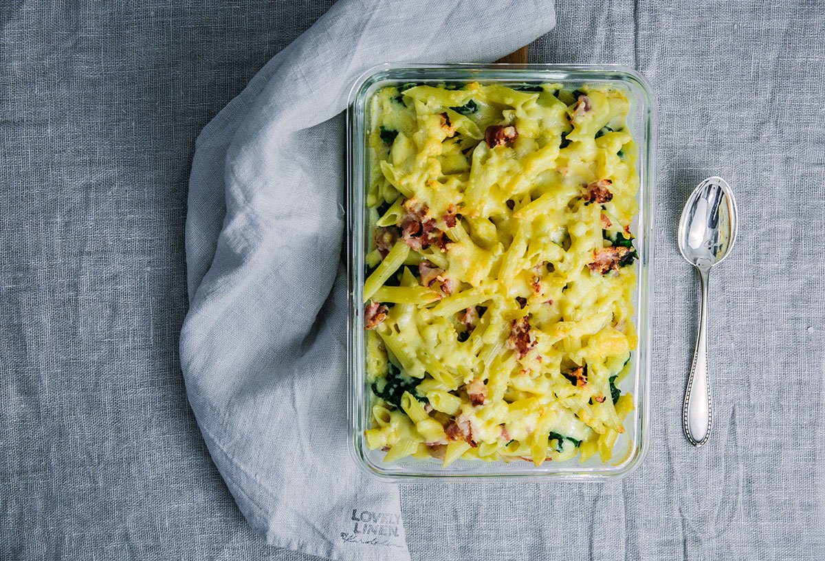 Nudel-Schinken-Gratin aus dem Thermomix in Auflaufform