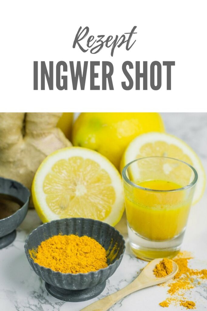 Dieses Ingwer Shot Rezept ist ganz einfach ohne Entsafter zubereitet.