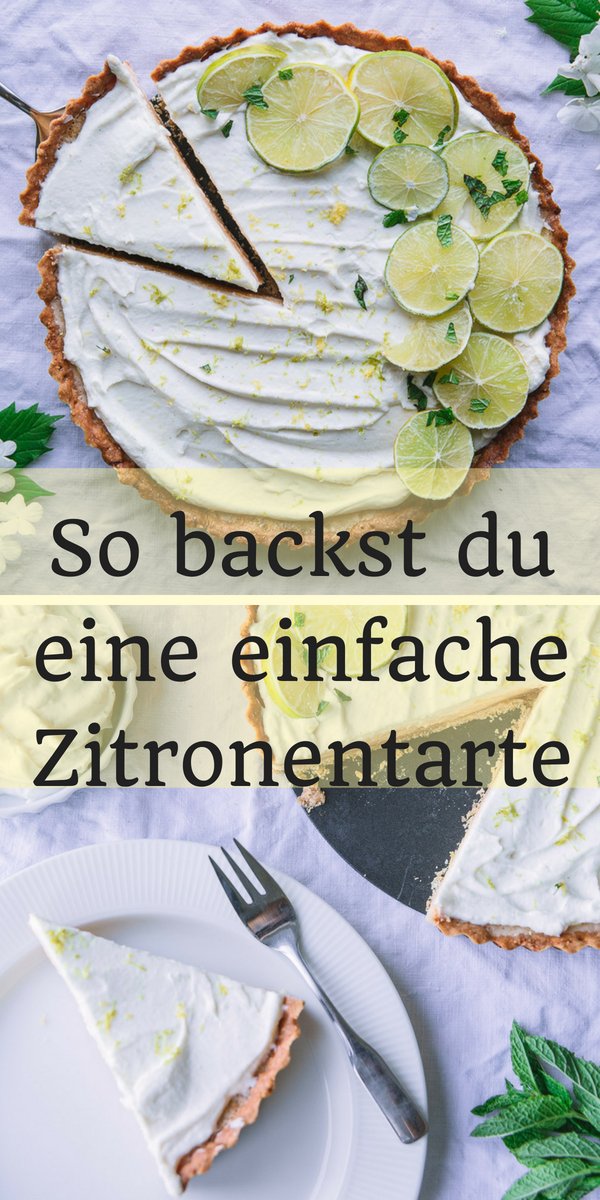 Ein einfaches Rezept für eine fruchtige Zitronentarte. Als Deko dienen Limettenscheiben und etwas Zitronenabrieb. Es lääst sich für Gäste gut vorbereiten und eignet sich auch prima für den Thermomix.