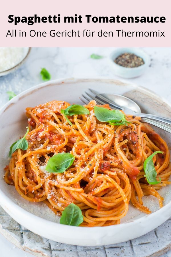 Rezept für spaghetti mit tomatensauce aus dem Thermomix. Schnelles und einfaches All in One Gericht