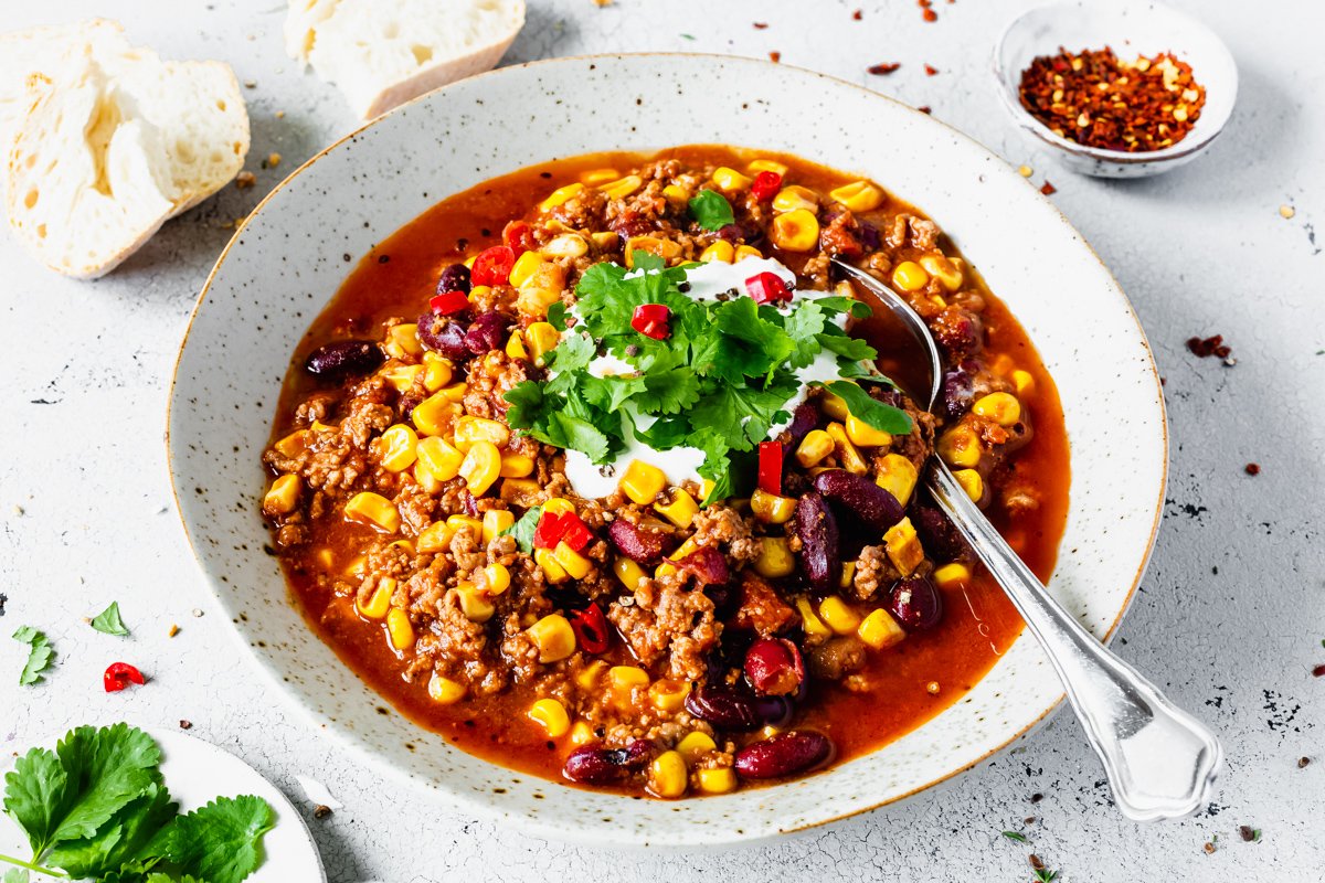 Chili con Carne aus dem Thermomix mit Toppings